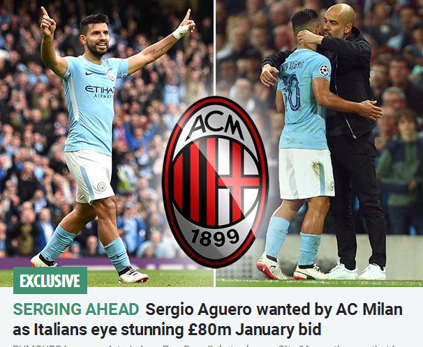 AC米兰碾压英格兰，阿圭罗统治全场